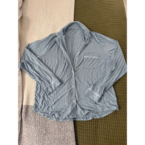 Women's GapBody Blue Pajama Top L with White Trim